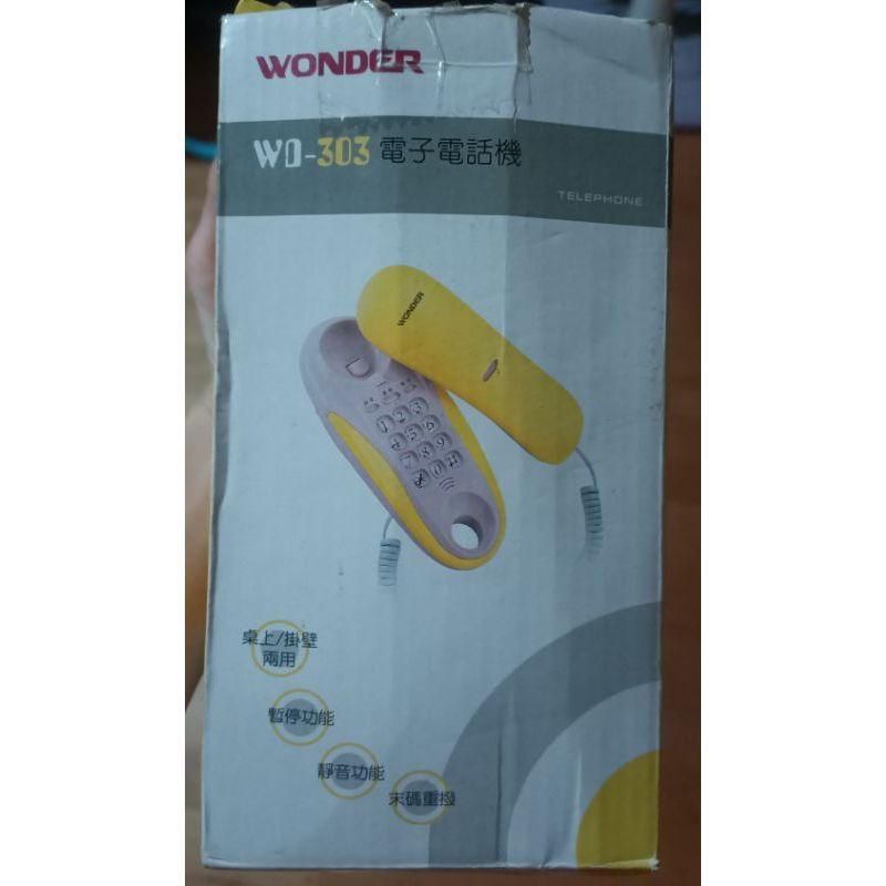 現貨出清 WONDER 旺德 WD-303 迷你電子話機 家用電話 壁掛式電話 桌上/壁掛 - 深藍 (盒子破損)-細節圖5