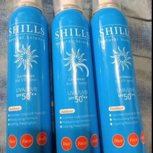 現貨出清 SHILLS舒兒絲 很耐曬防曬噴霧SPF50+ 保濕藍