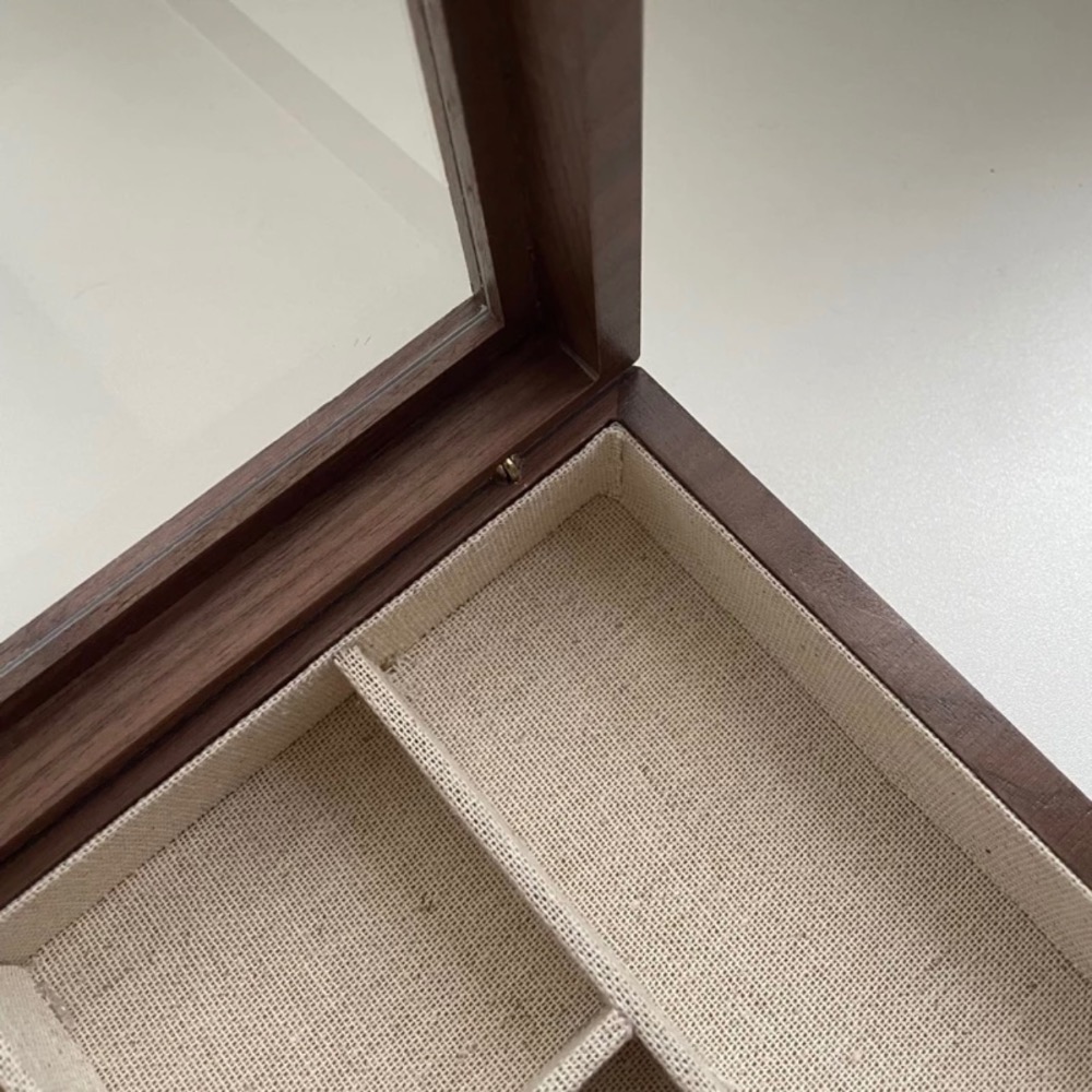 ☾☺︎︎ 復古胡桃木磁吸首飾收納盒-細節圖7