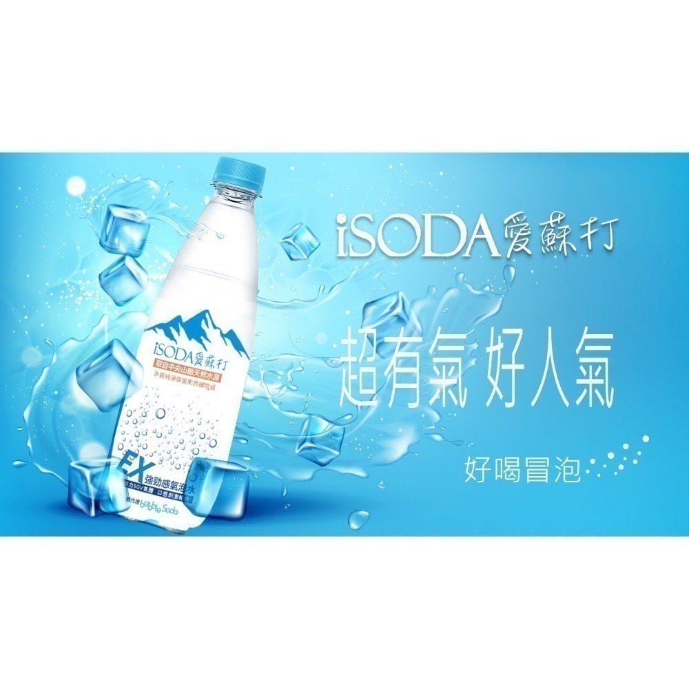 【 7-ELEVEN門市團購】iSODA愛蘇打EX強勁氣泡水500ml/24瓶/(效期2026.02.27)-細節圖2