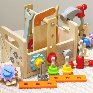 新品特價❤️木製手提維修工具29件組 木製維修工具組 維修工具組 木頭玩具 工程師玩具 螺絲玩具 工具箱玩具 家家酒玩具