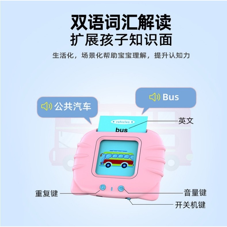 現貨💕升級版👍益智雙語早教卡片學習機雙語學習機英語早教卡片 益智學習機 美語學習 益智玩具嬰兒玩具生日禮物兒童節禮物-細節圖2