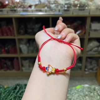 快速出貨🌈財神爺紅繩編織手鍊 招財手鍊 財神爺手繩 財神爺手鍊 招財手繩 財神爺紅繩 本命年手鍊 編織手鍊 紅繩手鍊-細節圖2