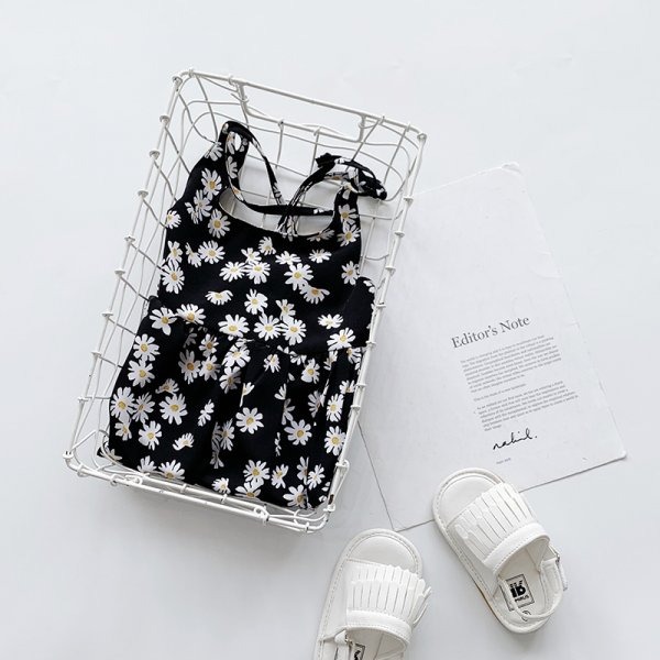 現貨🎀兒童雪紡小雛菊連衣裙 女童雪紡洋裝 露背洋裝 童裝 女童連身裙 連身裙 碎花洋裝 女童小碎花洋裝 女童夏天洋裝-細節圖2