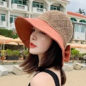 現貨❤️時尚拚色蝴蝶結草帽 拚色草帽 蝴蝶結草帽 草帽 夏天草帽 帽子 女生帽子 時尚草帽 遮陽帽 拚色帽 沙灘帽-規格圖9