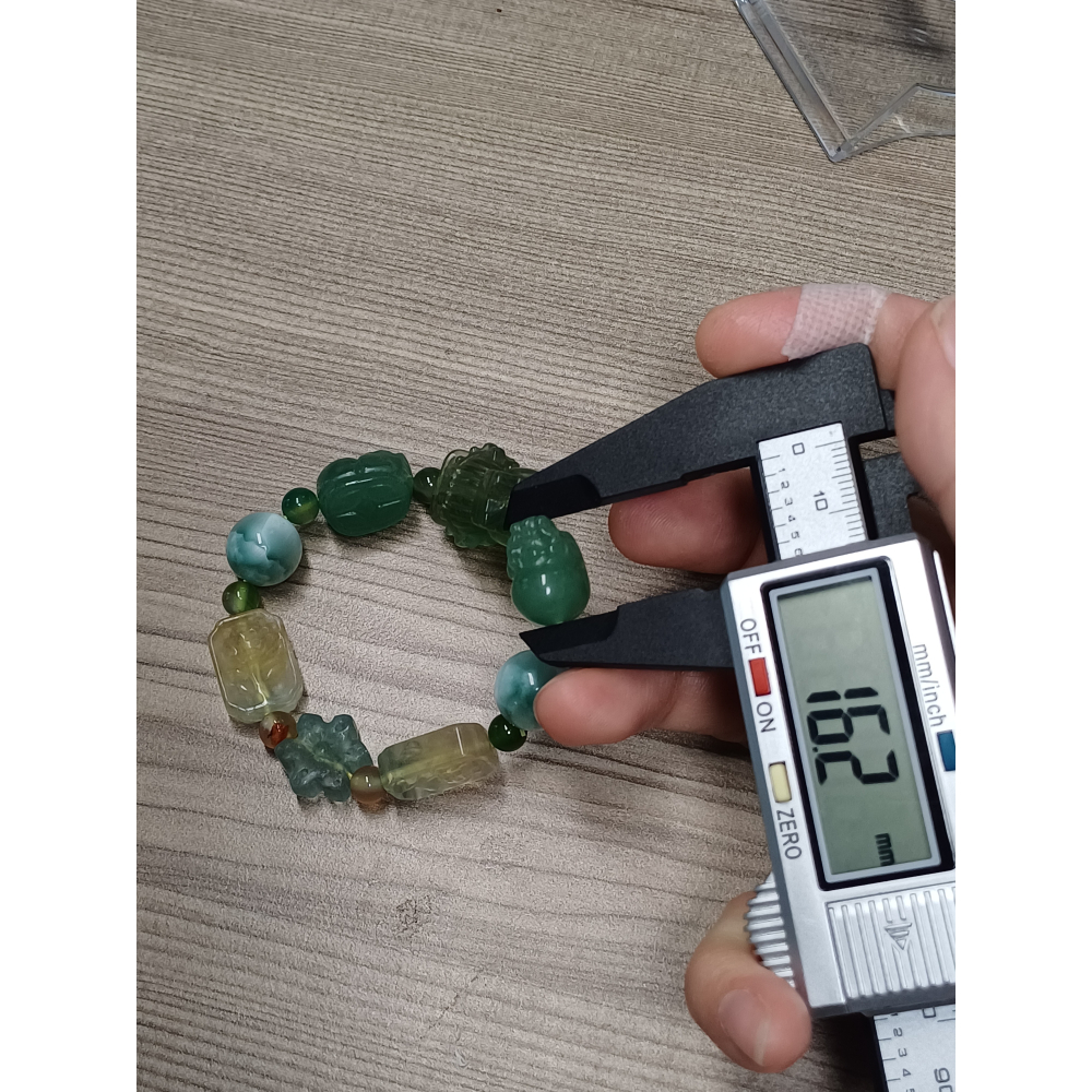 原創精雕綠螢石媽祖設計手鍊 手珠 手串-細節圖4