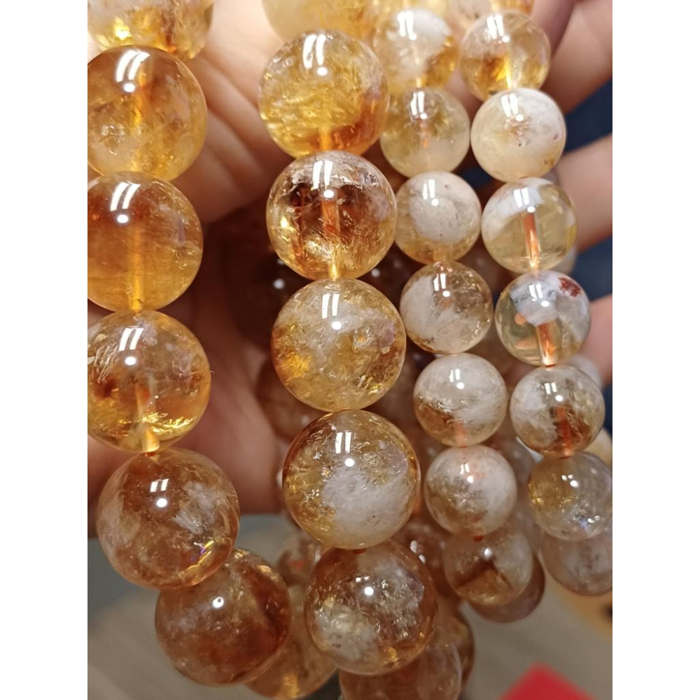 蜂蜜奶蓋黃水晶 黃色水晶  手珠 手鍊-細節圖3