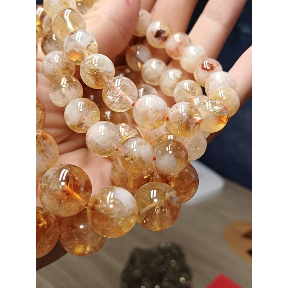 蜂蜜奶蓋黃水晶 黃色水晶  手珠 手鍊-細節圖4