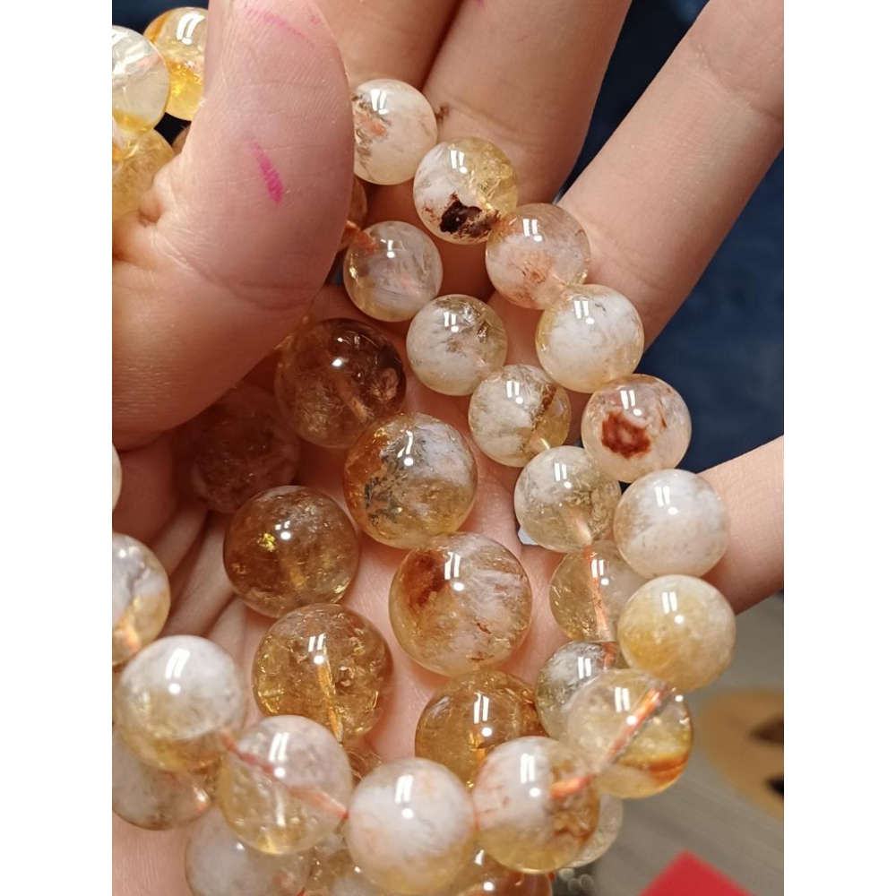蜂蜜奶蓋黃水晶 黃色水晶  手珠 手鍊-細節圖5