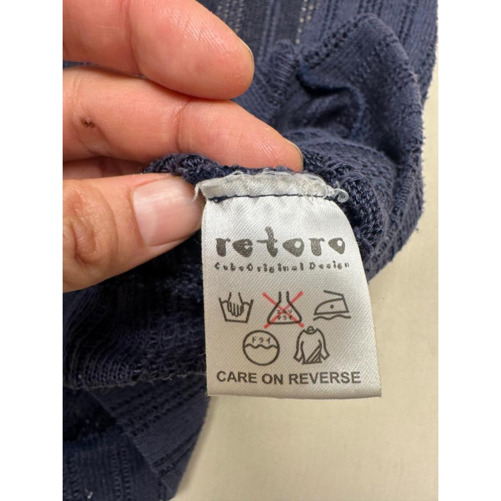 藍色針織背心，M，RETORO，八成新，V領，無袖-細節圖5