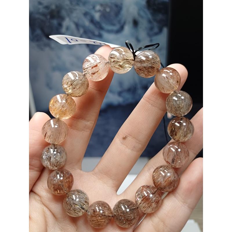 黑金超 12mm 黑金超七 手珠 雲母髮絲 手串 手鍊 絲多 有霧-細節圖2