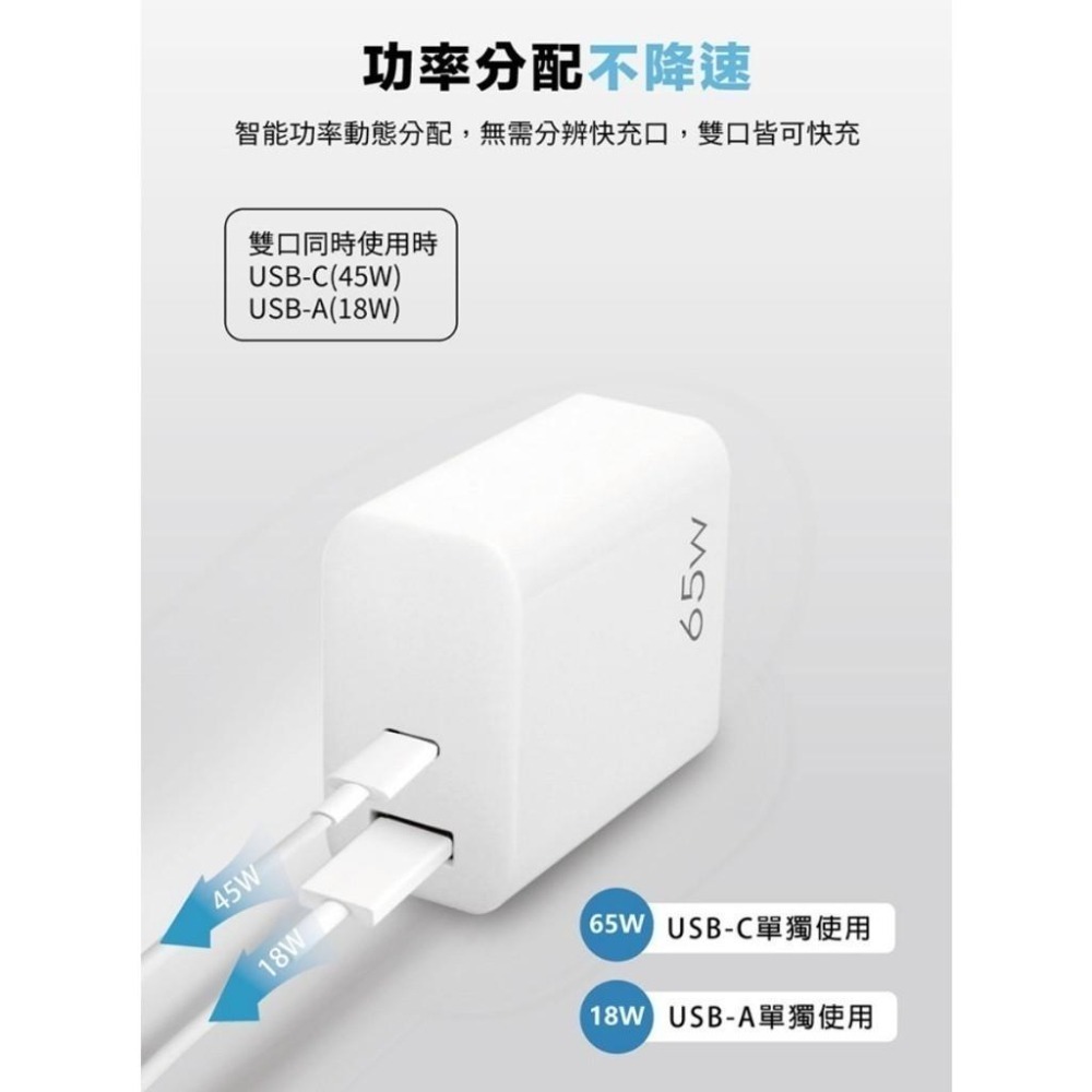 Uniscope 優思 65W GaN 氮化鎵PD快充充電器/筆電快充(Type-C/USB充電器)-細節圖4