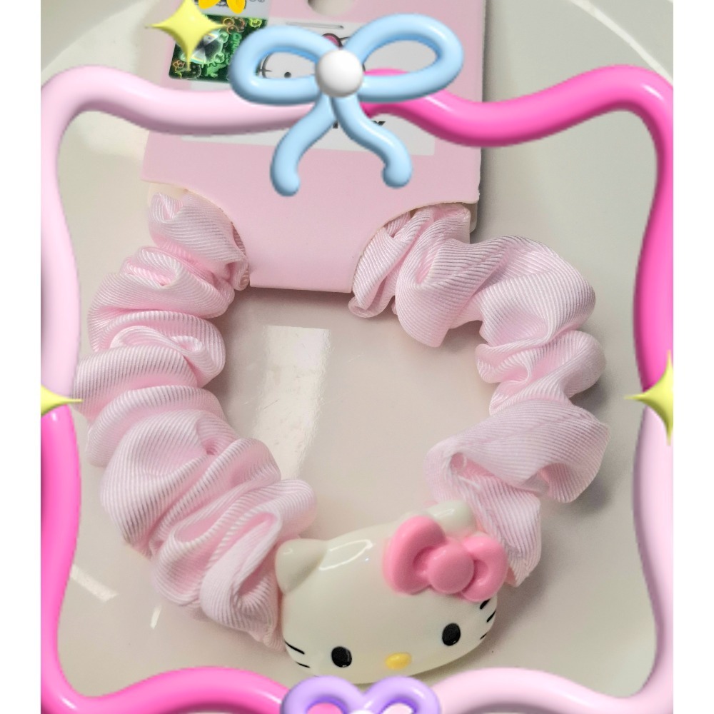 【三麗鷗】HelloKitty 庫洛米 玉桂 大耳狗 冰絲髮圈不咬髮 卡通小腸圈#021-細節圖2