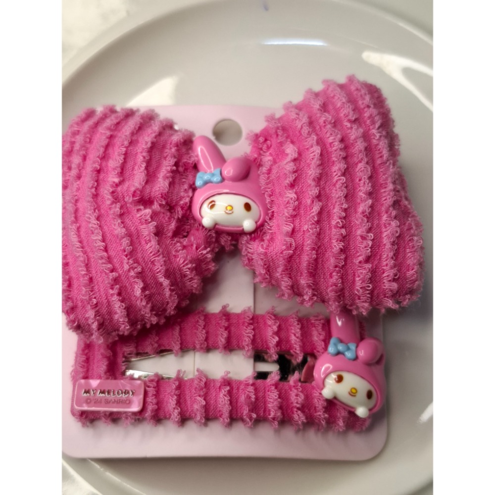 限定販售 正版 三麗鷗 氣質大蝴蝶髮夾套裝組 凱蒂KT美樂蒂庫洛米大耳狗 半頭綁用 裝飾-細節圖6