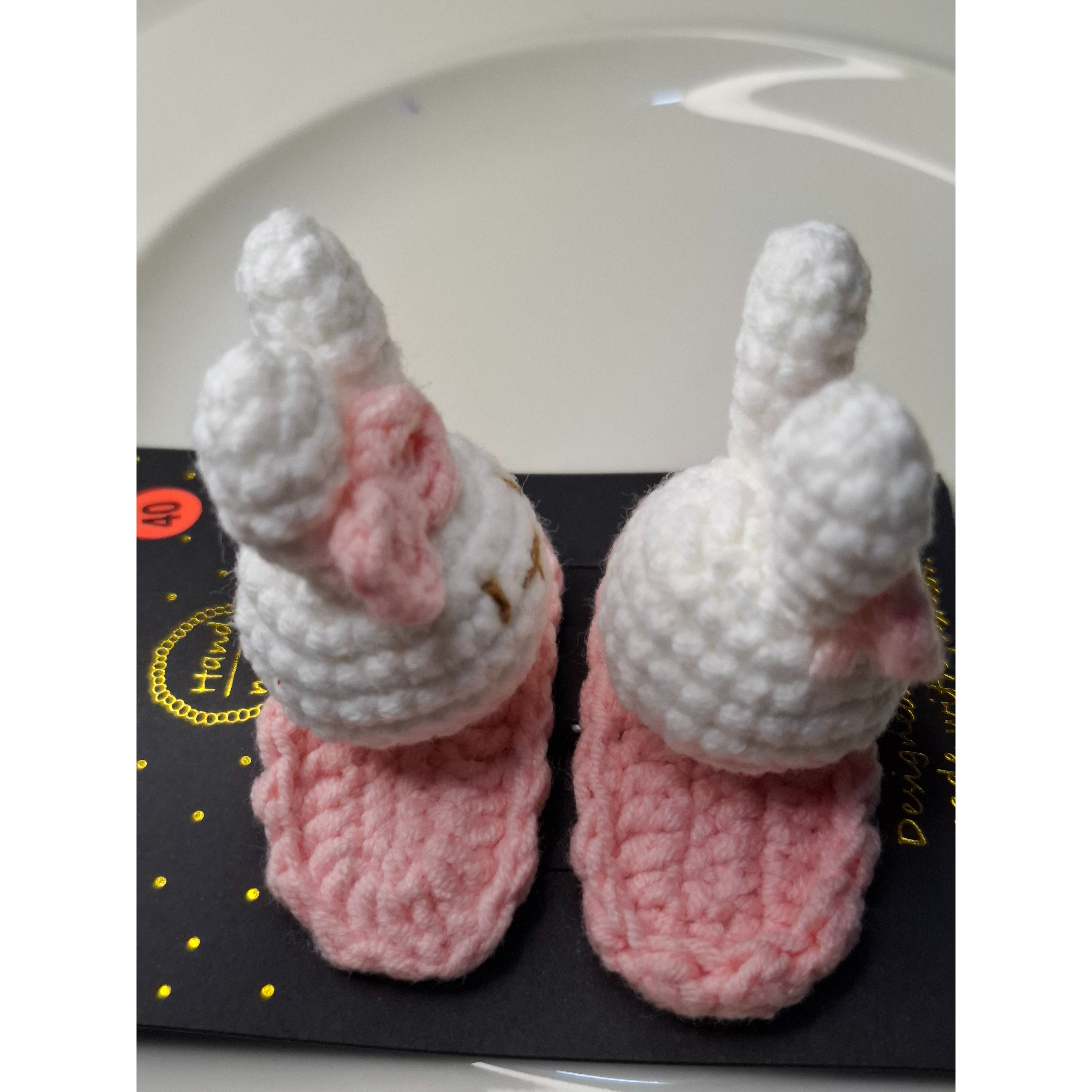 102 韓版 手工兔兔針織夾 髮夾 BB夾 碎髮夾-細節圖2