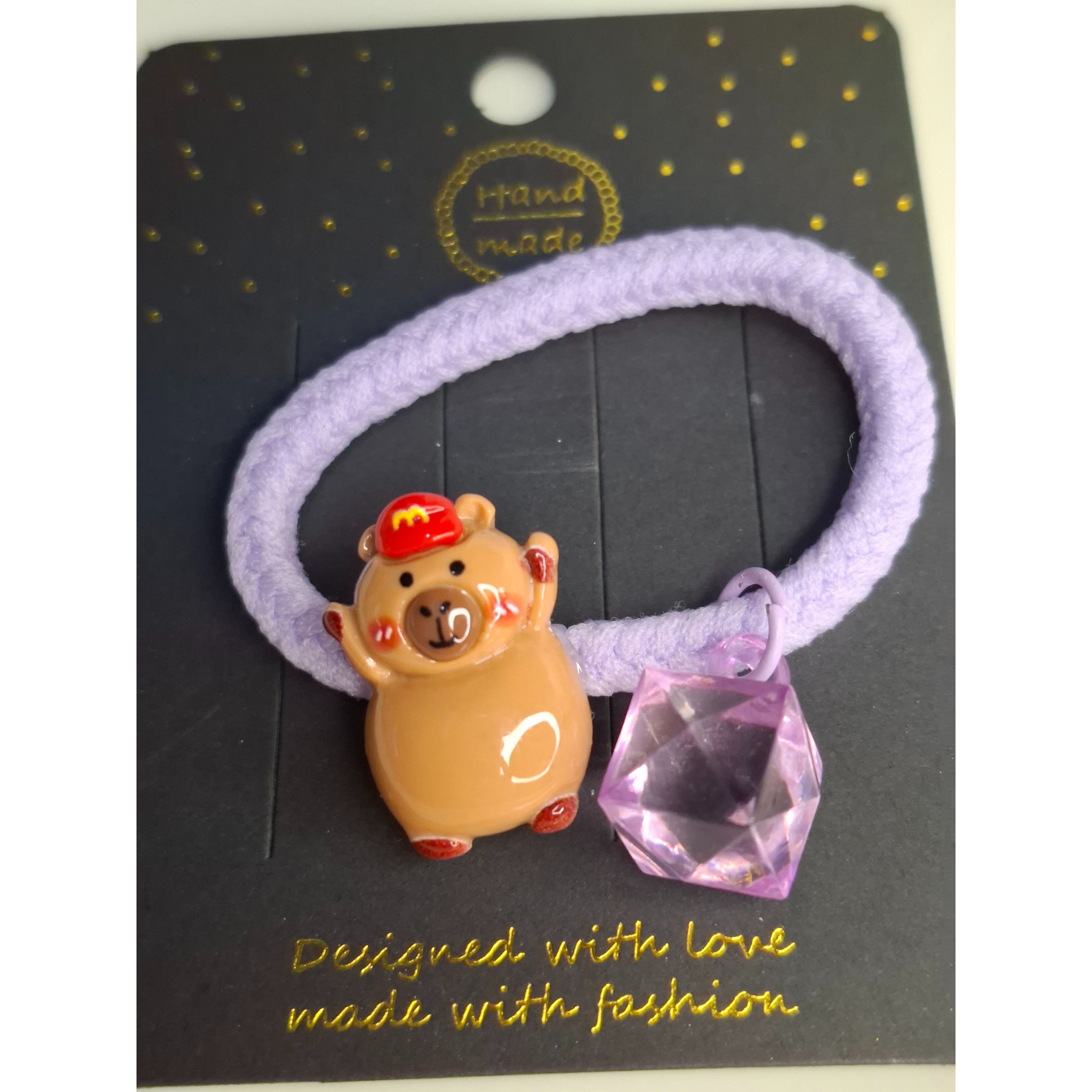 卡皮巴拉 粉彩 高彈力髮圈 果凍珠 水豚君-細節圖4