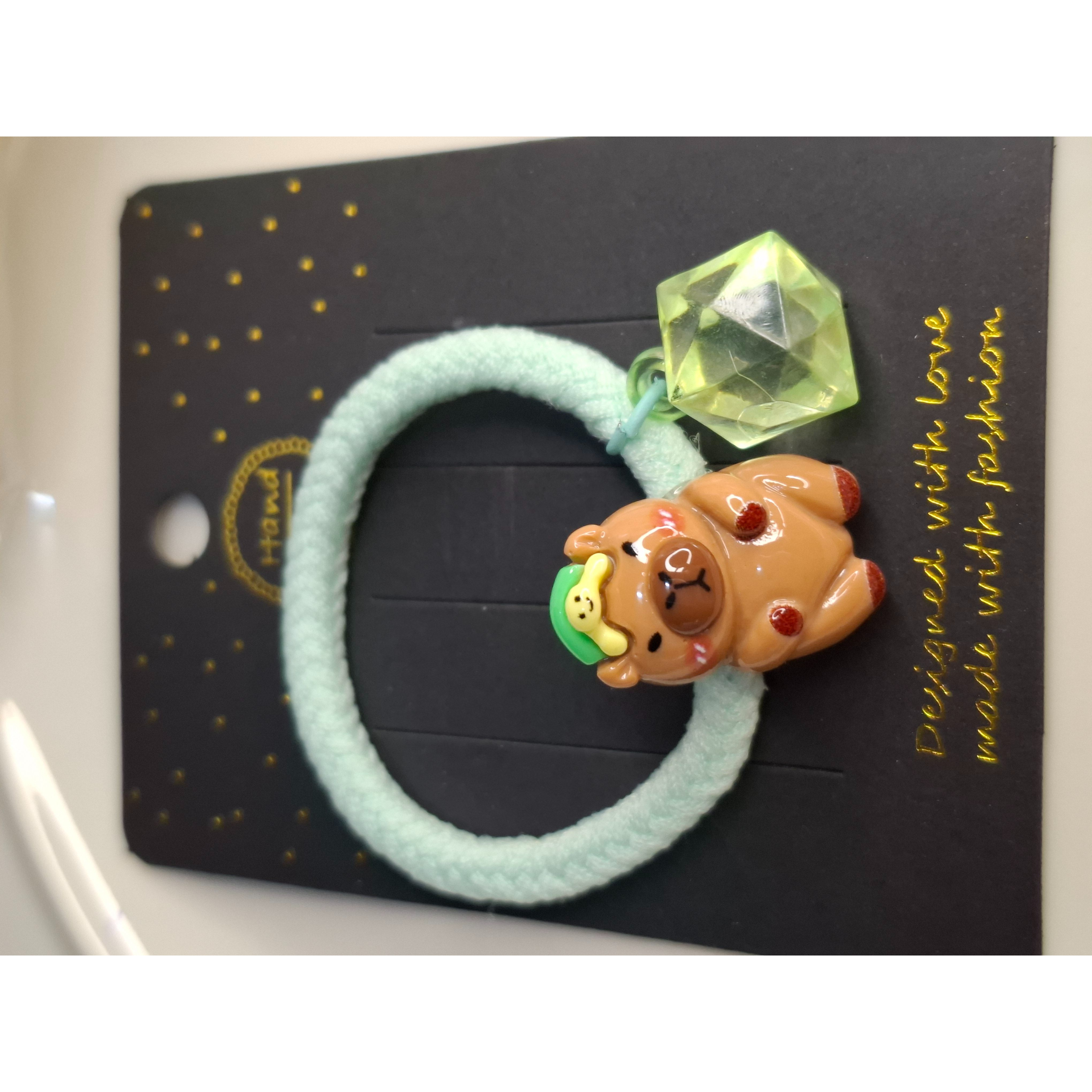 卡皮巴拉 粉彩 高彈力髮圈 果凍珠 水豚君-細節圖5