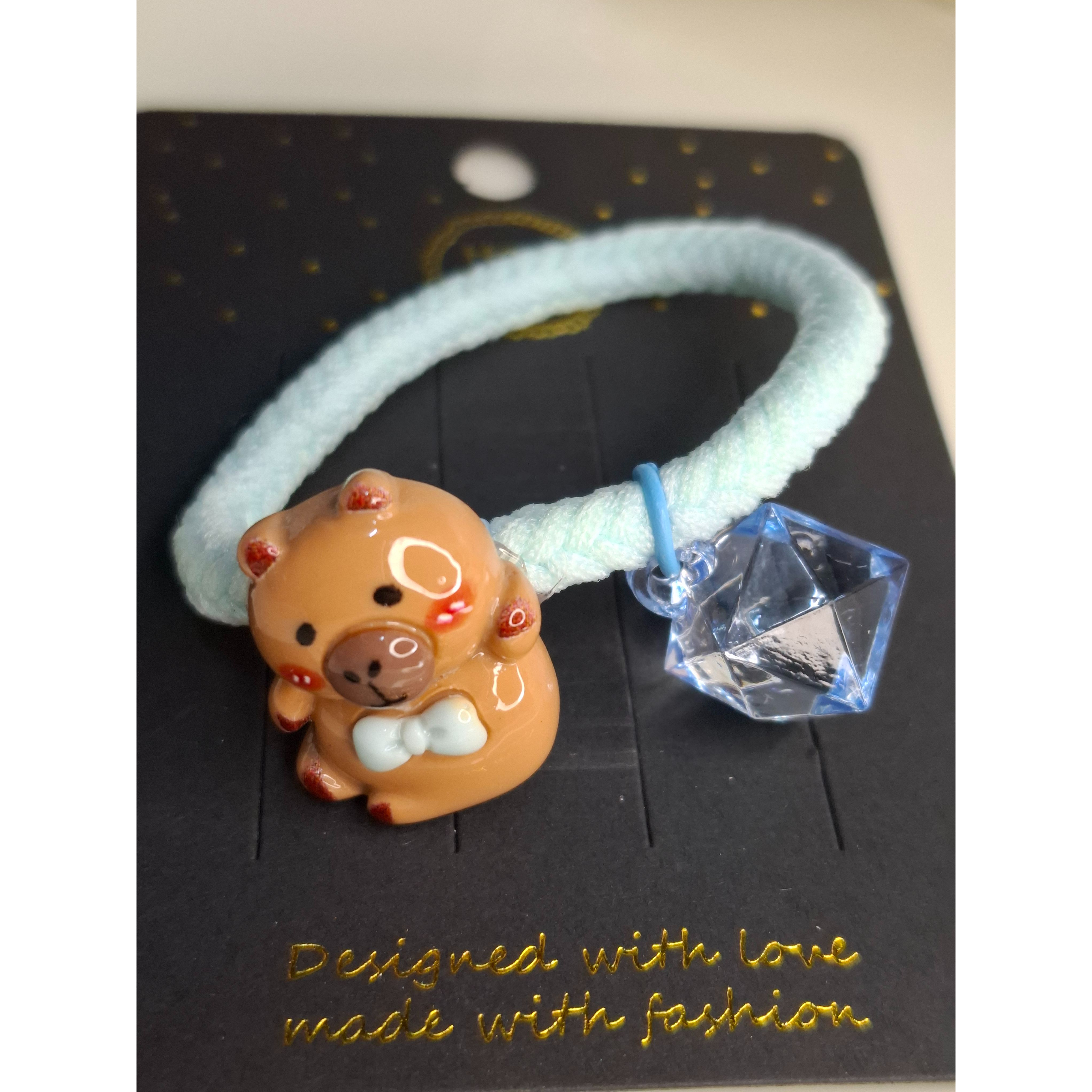 卡皮巴拉 粉彩 高彈力髮圈 果凍珠 水豚君-細節圖7