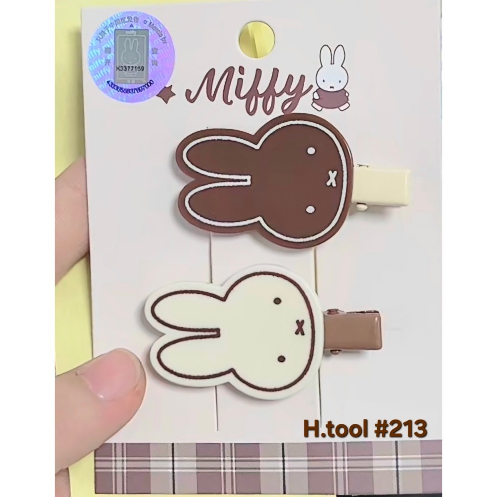 Miffy米飛兔/米菲兔大紅系列 三角形髮夾#222-規格圖1