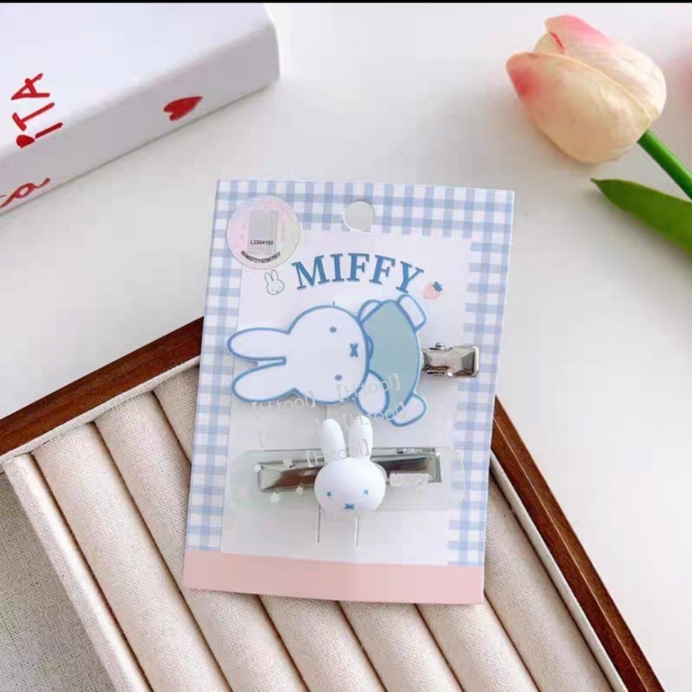 Miffy米飛兔/米菲兔大紅系列 三角形髮夾#222-規格圖1