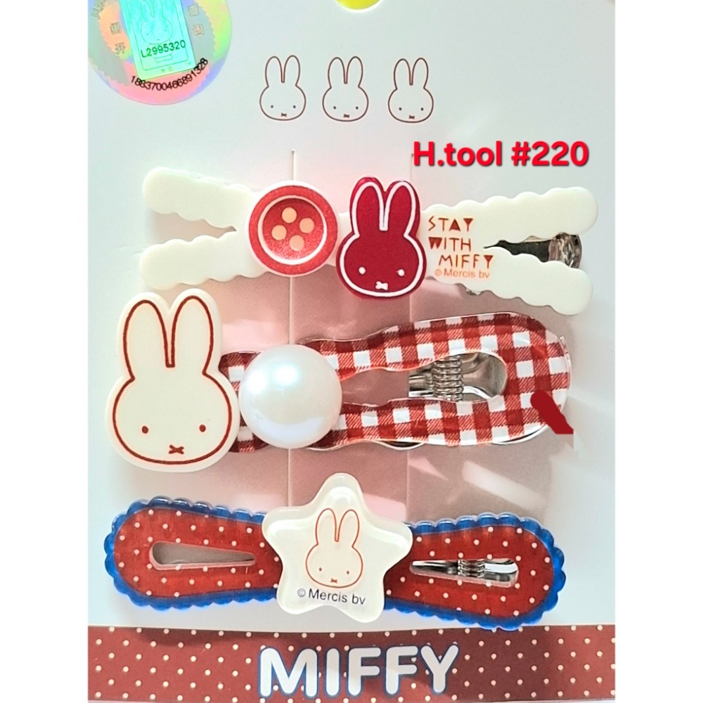 髮夾 Miffy米飛兔/米菲兔 大紅系列 橢圓波點合金夾-規格圖3
