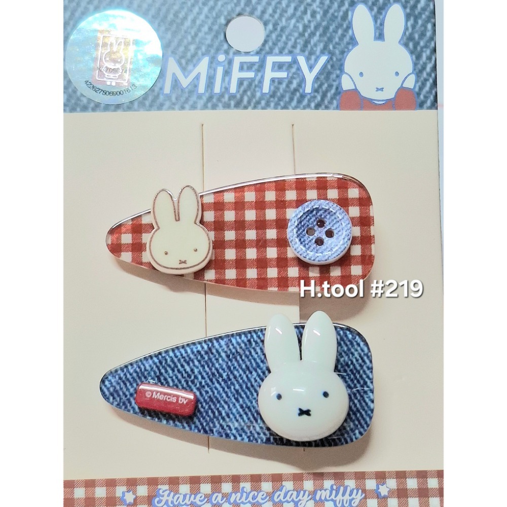 髮夾 Miffy米飛兔/米菲兔 大紅系列 橢圓波點合金夾-規格圖3