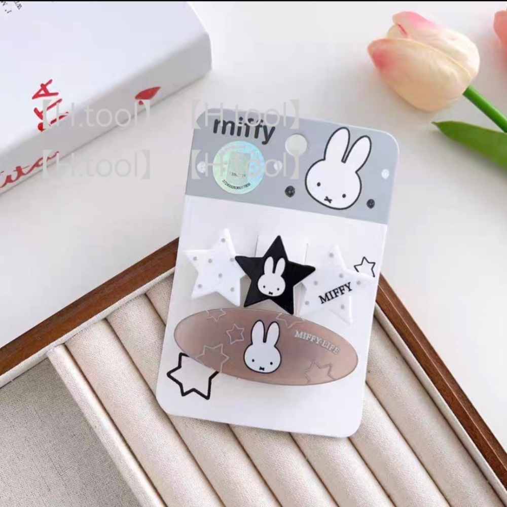 髮夾 Miffy米飛兔/米菲兔 大紅系列 橢圓波點合金夾-規格圖3