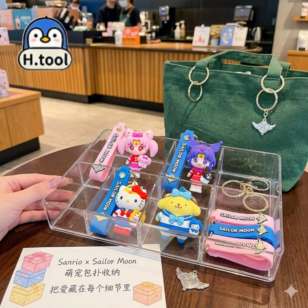 美少女戰士 x 三麗鷗 聯名吊飾 酷洛米 美樂蒂 公仔鑰匙圈 軟膠包包掛飾 聖誕交換禮物 小禮物【A02】-細節圖3