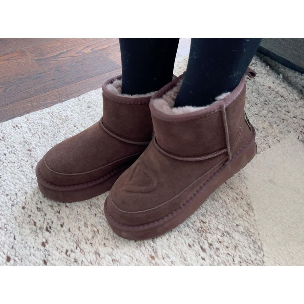 現貨 韓國 MAC MOC 手工製雪靴 40 245-250號 駝色/咖啡-規格圖4