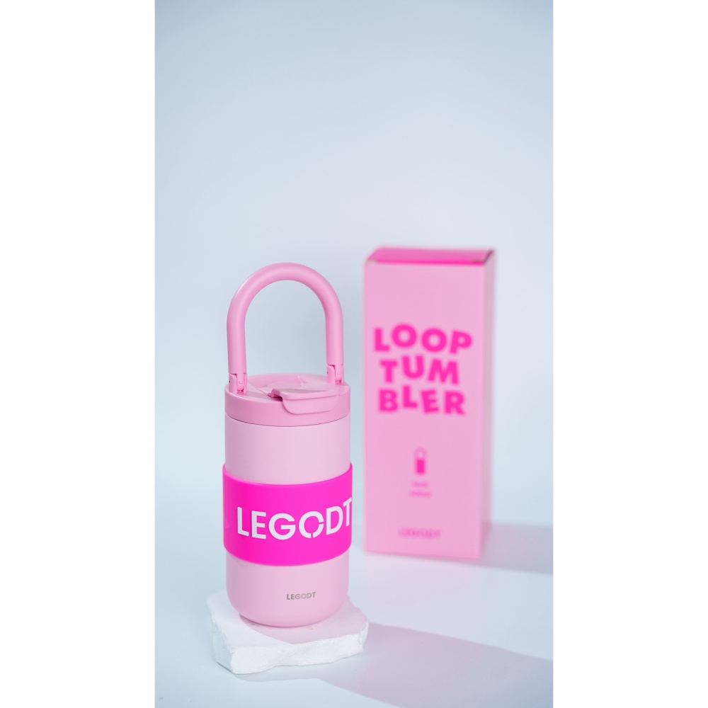 全新現貨 韓國 LEGODT multi 多巴胺繽紛提把保溫瓶 400ml 粉色 贈吊飾 保溫保冷隨行瓶-細節圖2