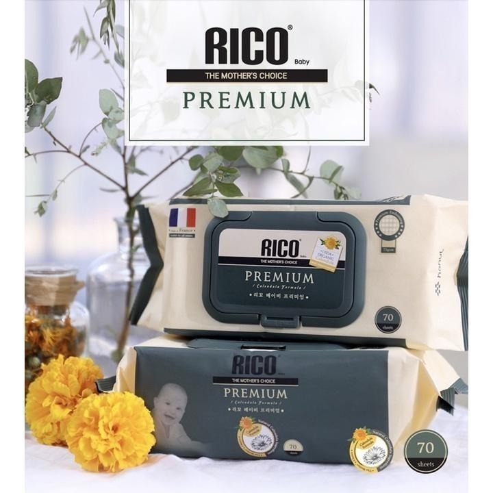 RICO baby❤️ 金盞花有機天然超厚款濕紙巾 Premium 20抽/70抽-細節圖3