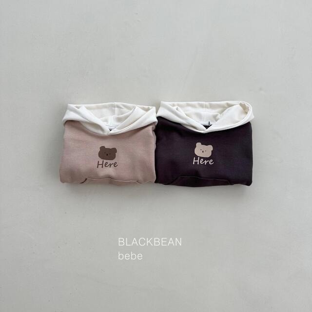#blackbean 正韓秋裝 連帽小熊套裝-細節圖2