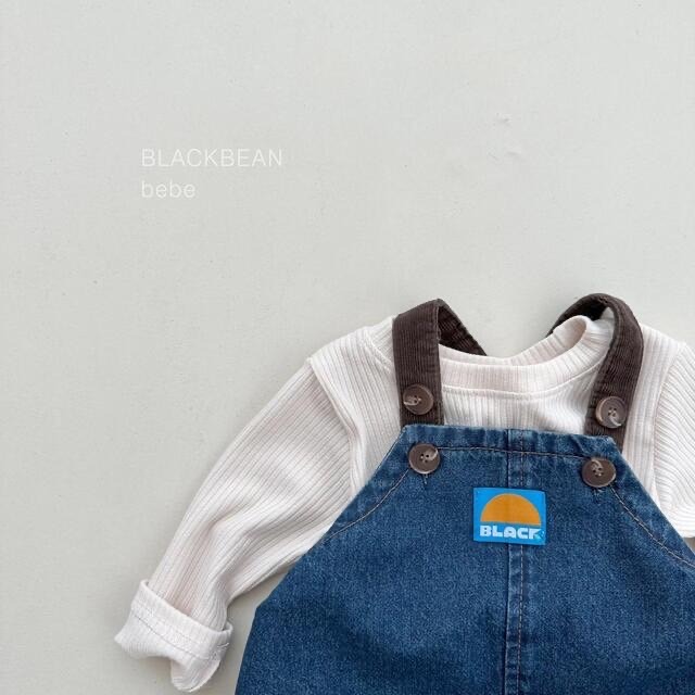 #blackbean 正韓秋裝 牛仔寶寶吊帶套裝-細節圖2