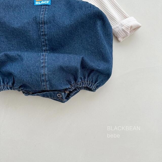 #blackbean 正韓秋裝 牛仔寶寶吊帶套裝-細節圖3