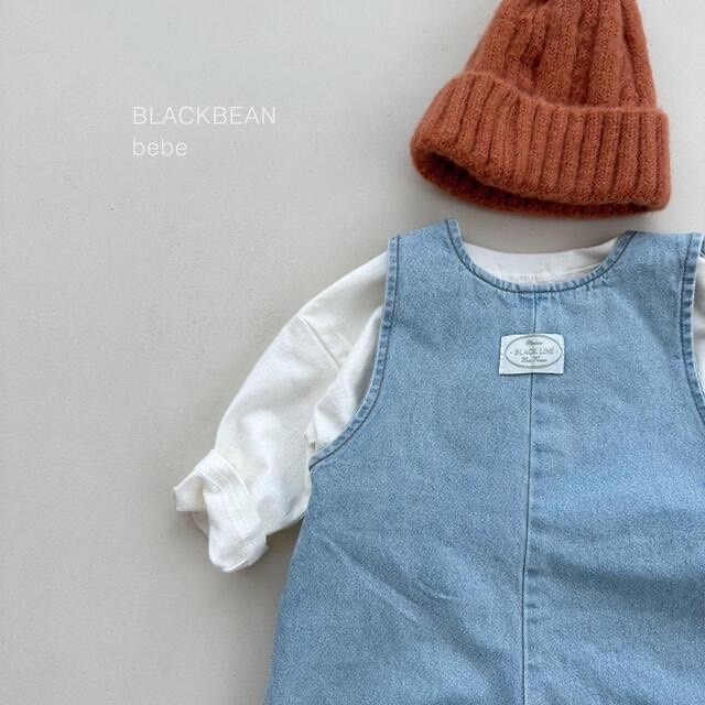 #blackbean 正韓秋裝 淺色牛仔吊帶套裝-細節圖2