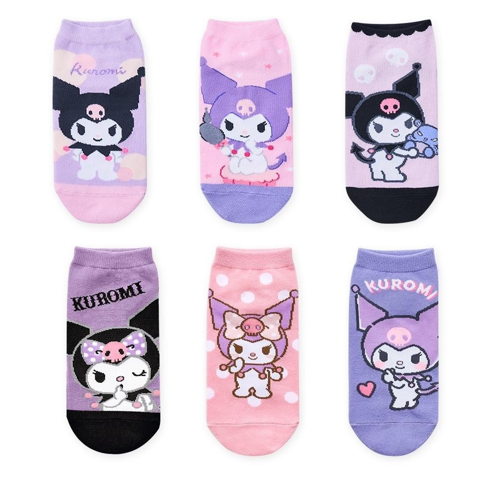 三麗鷗 酷洛米短襪(6雙組) 酷洛米 直版襪 童襪 短襪 女童襪 (組合包)【旺達棉品】KU-A502~6-細節圖2