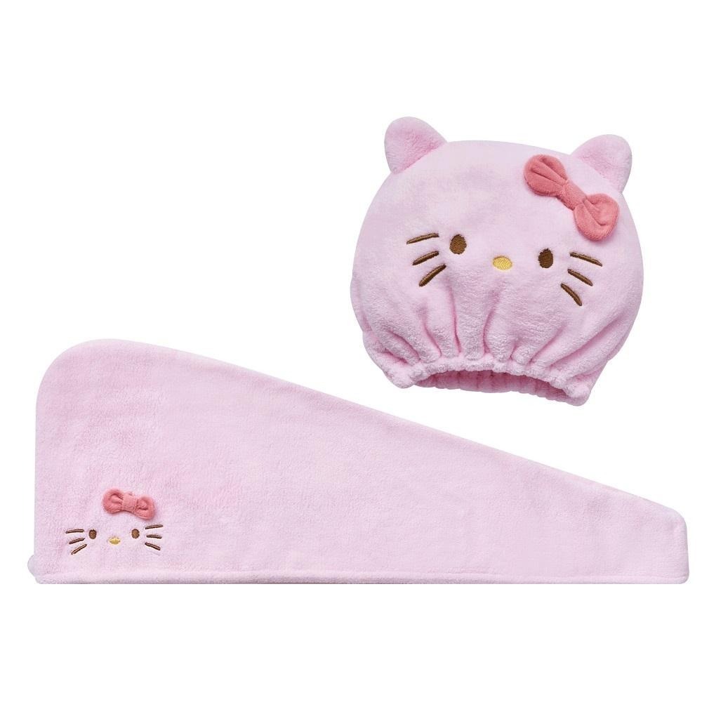 Sanrio 三麗鷗 凱蒂貓乾髮帽 Kitty造型乾髮帽 吸水速乾 擦髮毛巾【旺達棉品】【KT-DT001】-細節圖2