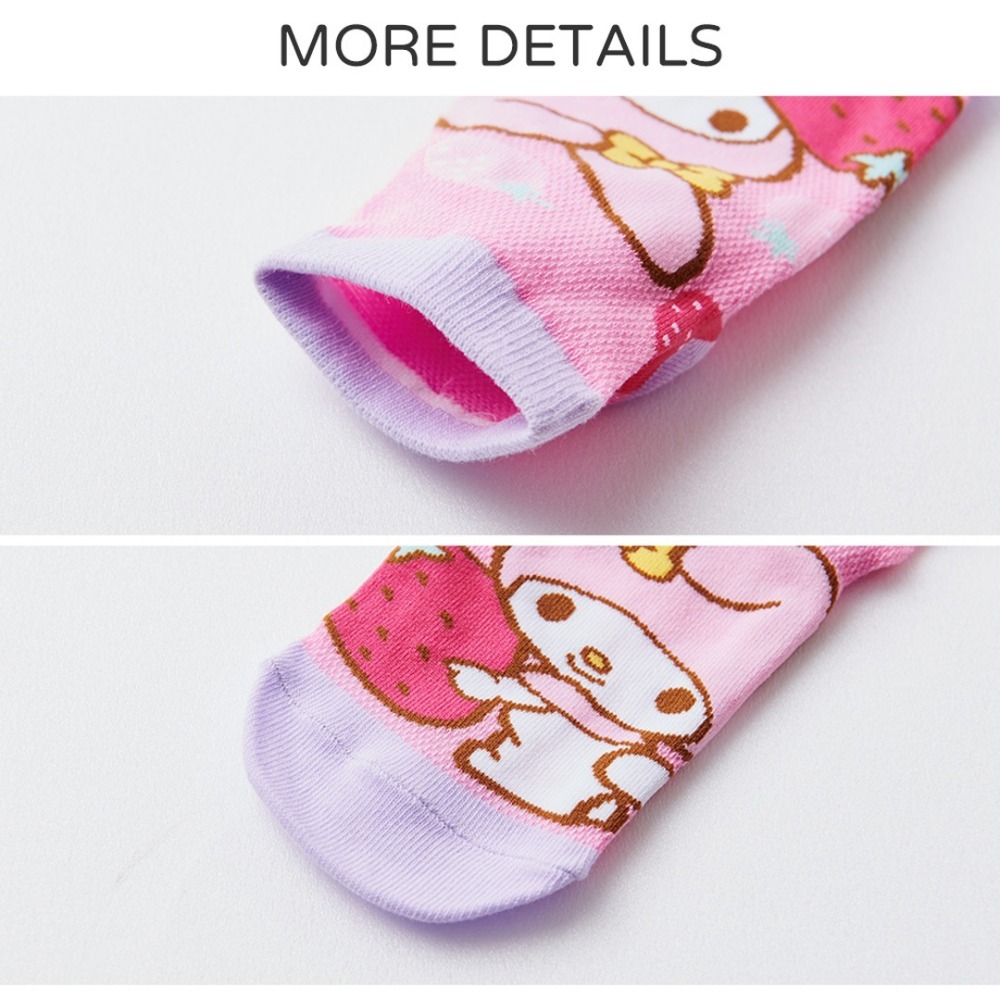 Sanrio 三麗鷗 KITTY 美樂蒂直版襪 兒童短襪 台灣製童襪 MM-A538 KT-A647 【旺達棉品】-細節圖6