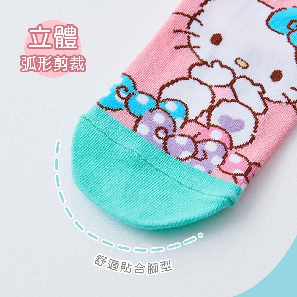 Sanrio 三麗鷗 KITTY 美樂蒂直版襪 兒童短襪 台灣製童襪 MM-A538 KT-A647 【旺達棉品】-細節圖4