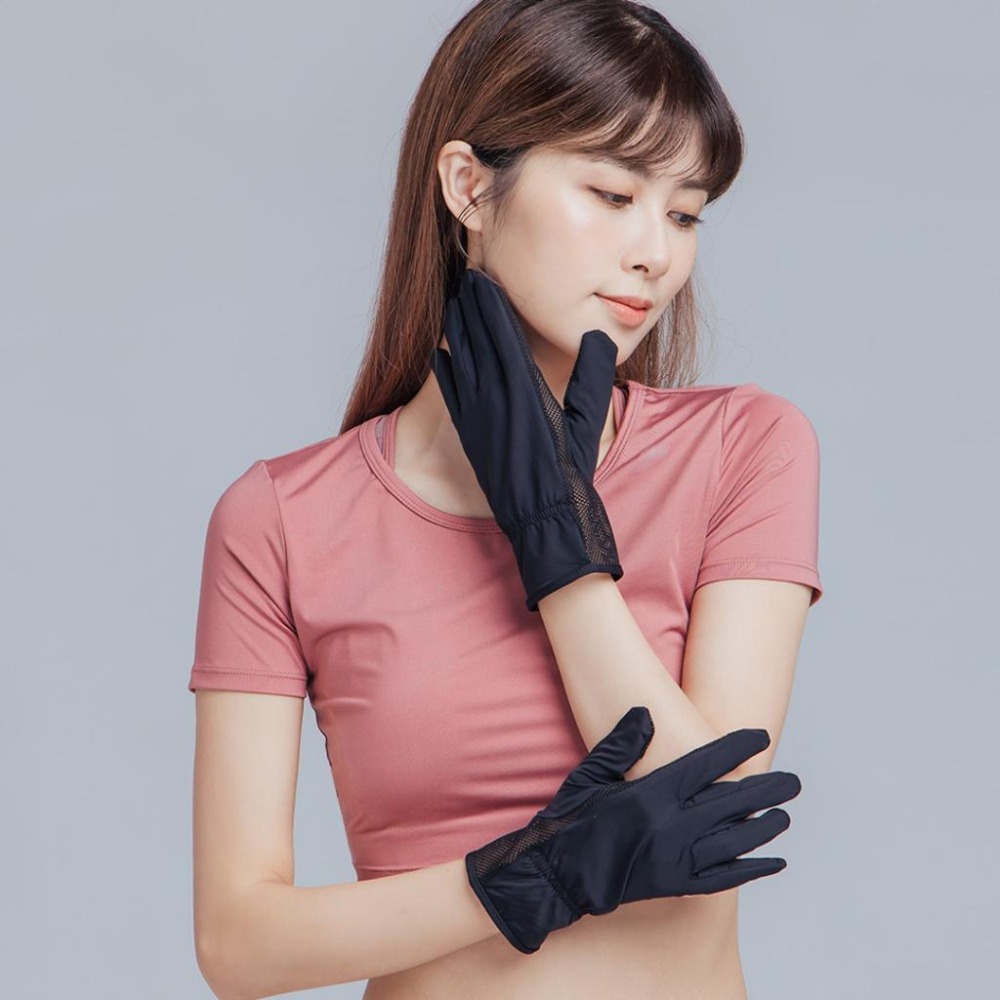 冰絲涼感掀蓋手套 夏季防曬手套 防紫外線 拇指先蓋 透氣網眼手套 機車手套 OD-HW105【ONEDER 旺達棉品】-細節圖5