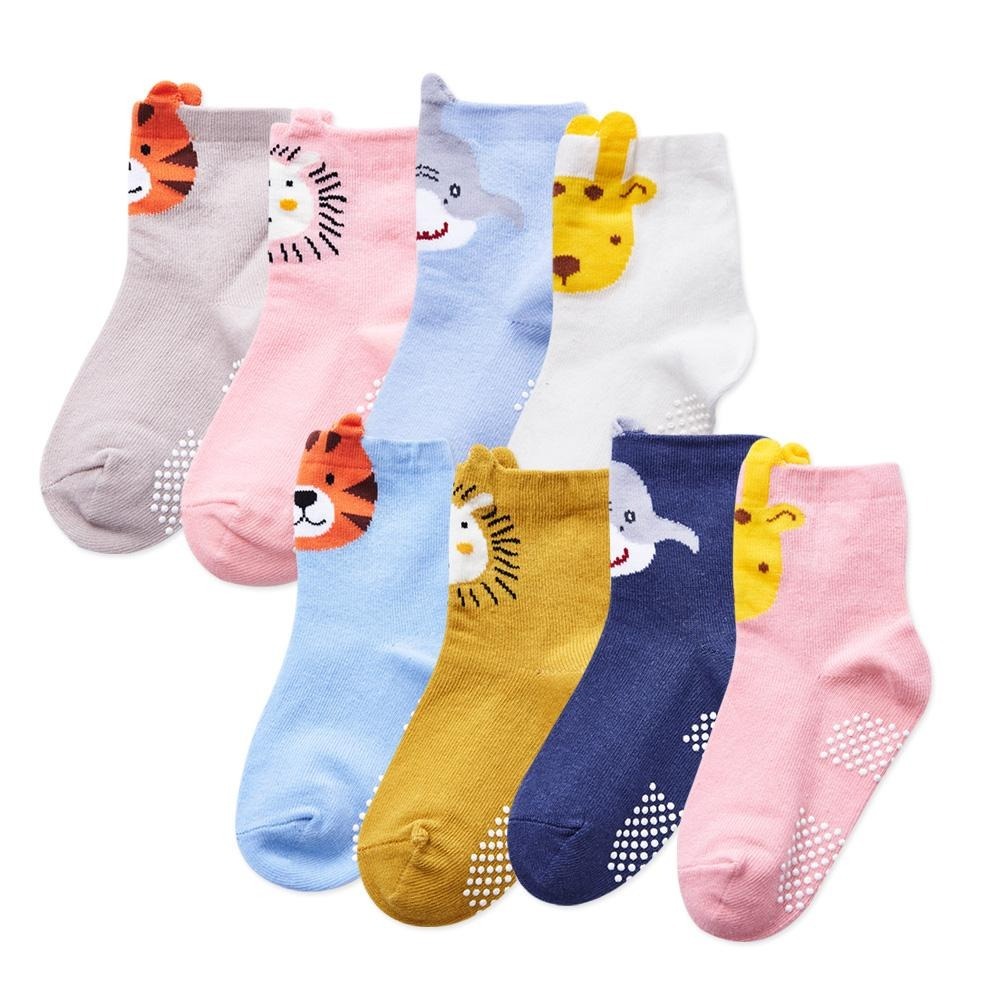兒童造型短襪 動物止滑短襪 鯊魚止滑童襪 獅子柔棉童襪 台灣製童襪 OD-D201~204【旺達棉品】-細節圖2