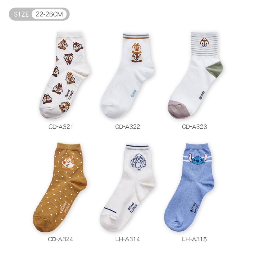 迪士尼 Disney中筒襪 奇奇蒂蒂 小熊維尼長襪 中統襪  【旺達棉品】LH-A314-細節圖4