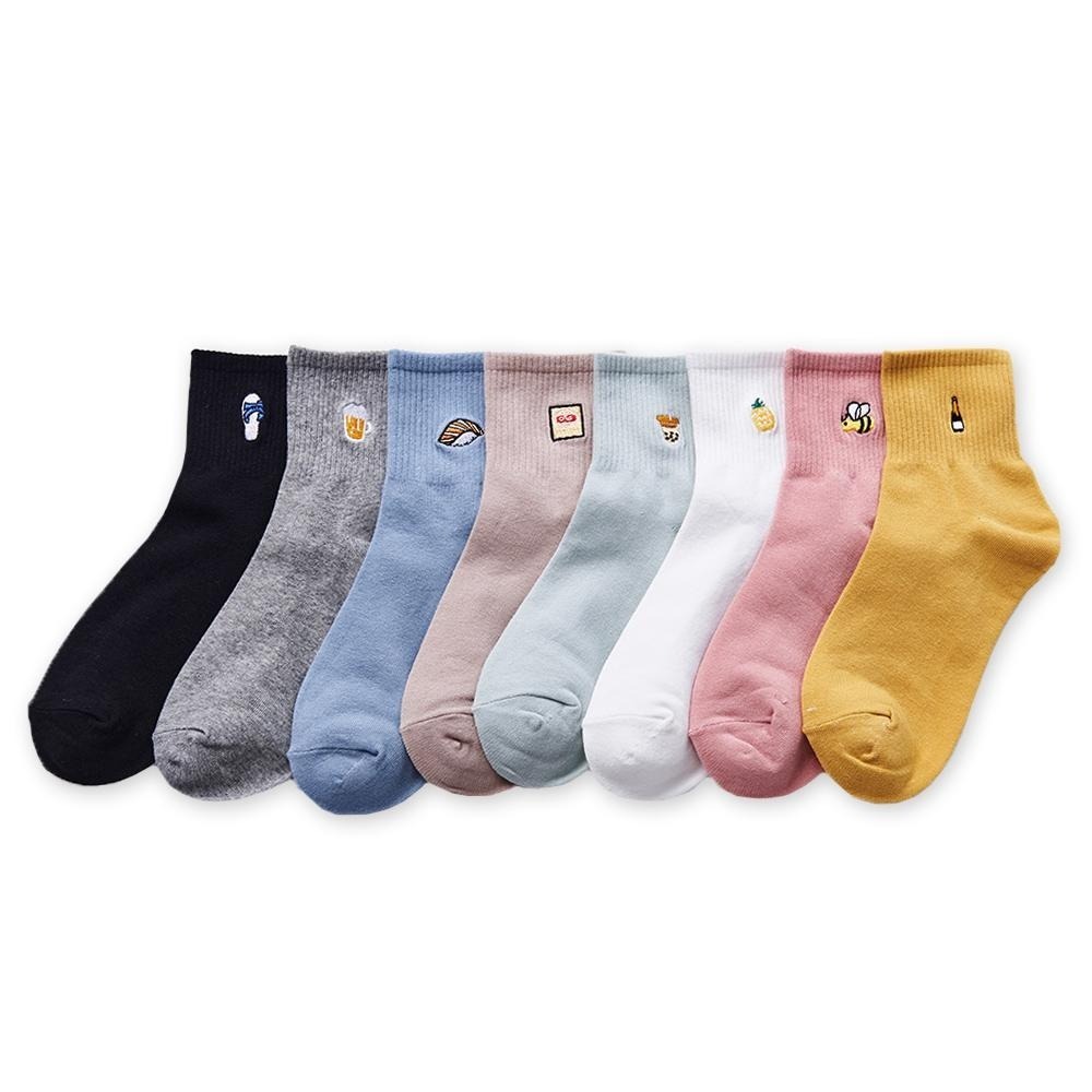 台灣製刺繡中統襪 藍白拖 餅乾 啤酒 電繡長襪 GK-A401~GK-A408【旺達棉品】-細節圖2