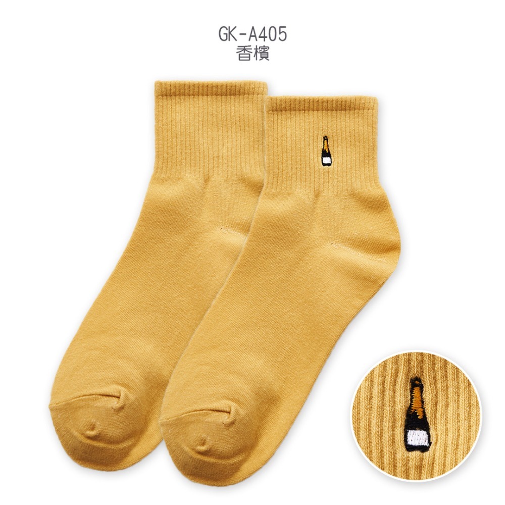 台灣製刺繡中統襪 藍白拖 餅乾 啤酒 電繡長襪 GK-A401~GK-A408【旺達棉品】-規格圖7