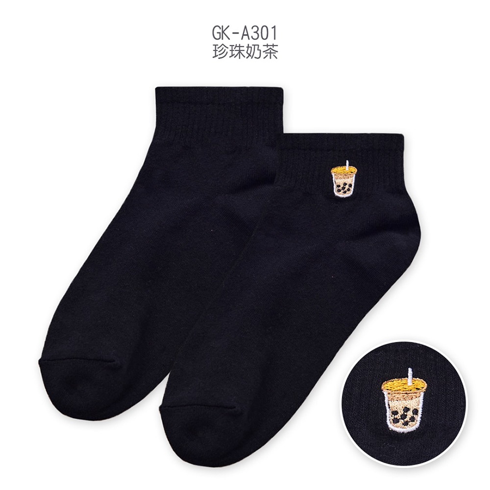刺繡短襪 船襪 踝襪 台灣製 藍白拖 餅乾 棒棒糖 電繡船襪 GK-A301~GK-A308【旺達棉品】-規格圖7