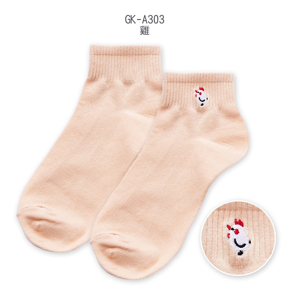 刺繡短襪 船襪 踝襪 台灣製 藍白拖 餅乾 棒棒糖 電繡船襪 GK-A301~GK-A308【旺達棉品】-規格圖7