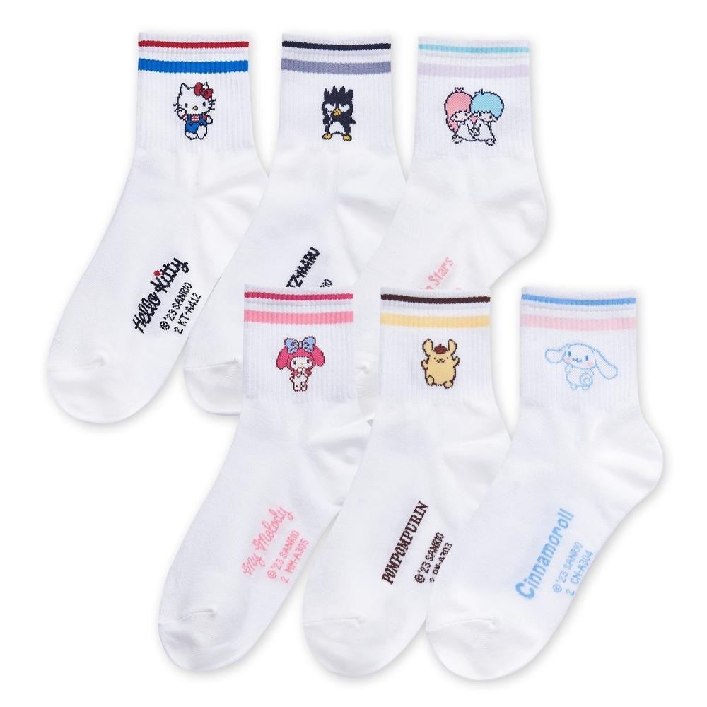 Sanrio 三麗鷗 KITTY中統襪 雙子星 美樂蒂 布丁狗 女長襪 長襪 韓系長襪 白襪 XO-A304【旺達棉品】-細節圖2