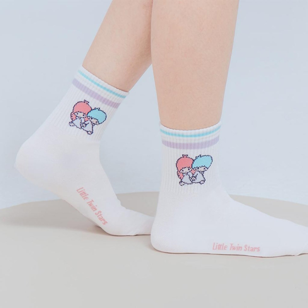 Sanrio 三麗鷗 KITTY中統襪 雙子星 美樂蒂 布丁狗 女長襪 長襪 韓系長襪 白襪 XO-A304【旺達棉品】-細節圖7