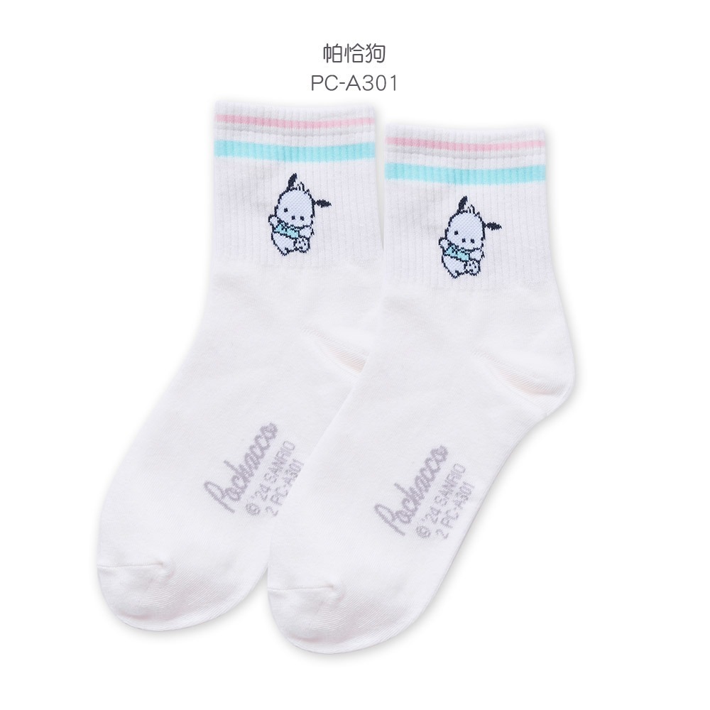 Sanrio 三麗鷗 KITTY中統襪 雙子星 美樂蒂 布丁狗 女長襪 長襪 韓系長襪 白襪 XO-A304【旺達棉品】-規格圖10
