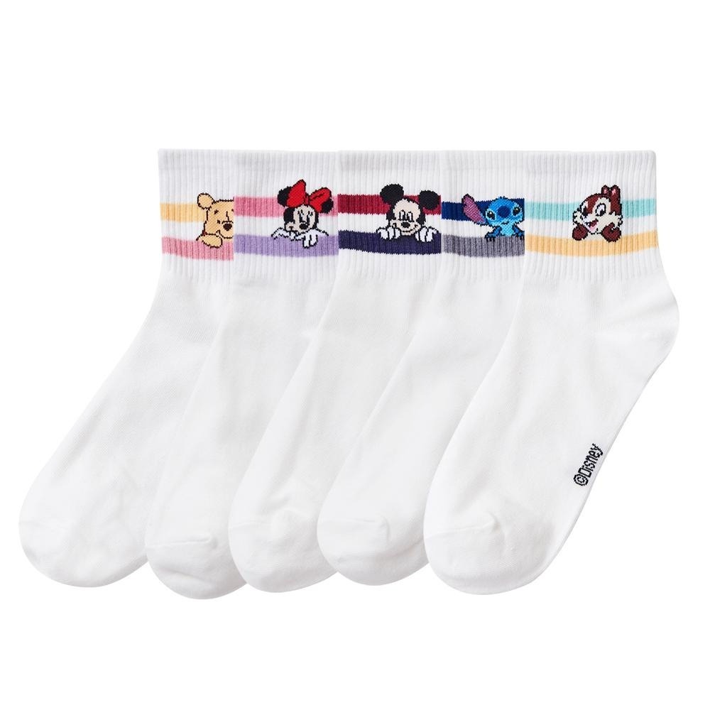 迪士尼 Disney小熊維尼 奇奇蒂蒂 長襪中統襪 迪士尼趴趴系列中筒襪 WP-A320 MN-A311 【旺達棉品】-細節圖2